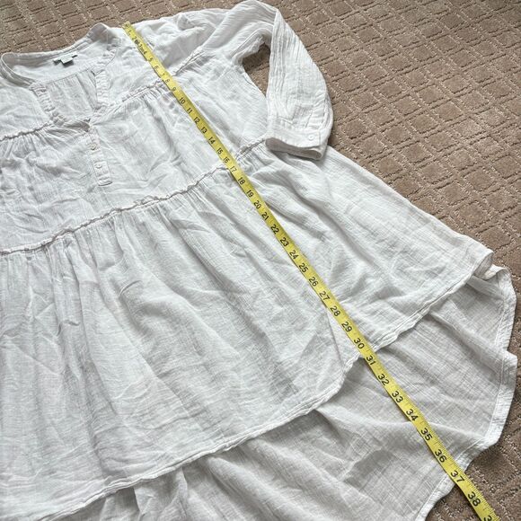 Sundance Prairie Tunic Dress Coverup Small White Cottage Western Boho Oversized - Picture 6 of 9